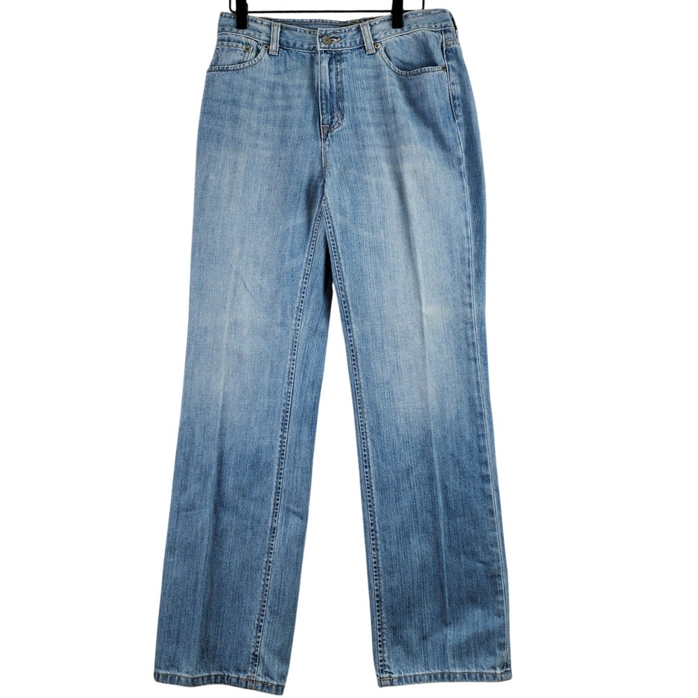 L.L. Bean Classic Straight‎ Leg Jeans Women 10M Light Blue High Rise Vintage 90s